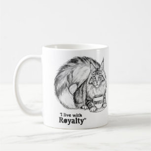 Ik leef met Royalty Cat Mok - Maine Coon Koffie