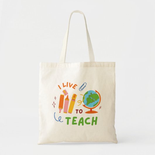 Ik leef om te leren tote bag (Voorkant)
