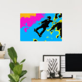 Ik leef om te vliegen - Skateboarder Poster (Thuiskantoor)