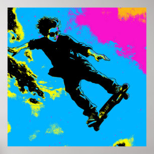 Ik leef om te vliegen - Skateboarder Poster