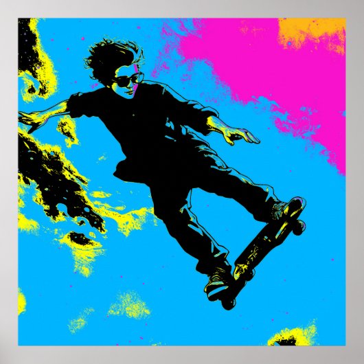 Ik leef om te vliegen - Skateboarder Poster (Voorkant)