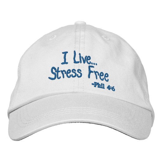 Ik leef Stressvrij  Geborduurde Pet (Voorkant)