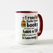 Ik leef veel levens die Dustin Stevens boeken leze Mok (Voorkant rechts)
