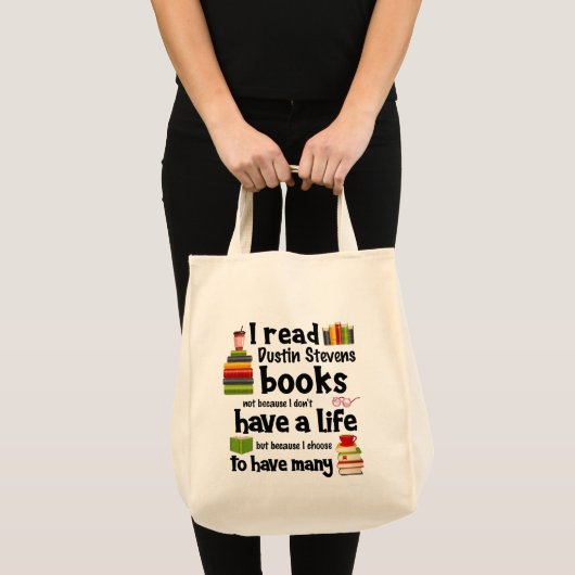 Ik leef veel levens die Dustin Stevens boeken leze Tote Bag (Voorkant (product))