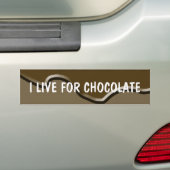 Ik leef voor chocolade bumpersticker (Op auto)