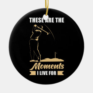 Ik leef voor golf keramisch ornament