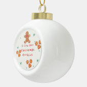 Ik leef voor kerstkoekjes keramische bal ornament (Rechts)