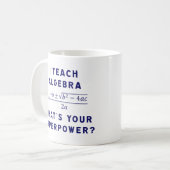 Ik leer Algebra / Wat is jouw Superpower? Koffiemok (Voorkant links)