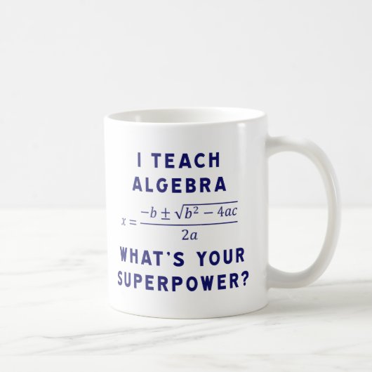 Ik leer Algebra / Wat is jouw Superpower? Koffiemok (Rechts)