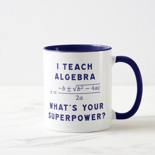 Ik leer Algebra / Wat is jouw Superpower? Mok (Rechts)