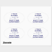 Ik leer Algebra / Wat is jouw Superpower? Ovale Sticker (Vel)
