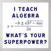 Ik leer Algebra / Wat is jouw Superpower? Poster (Voorkant)