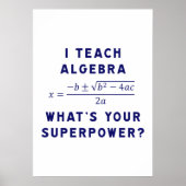 Ik leer Algebra / Wat is jouw Superpower? Poster (Voorkant)