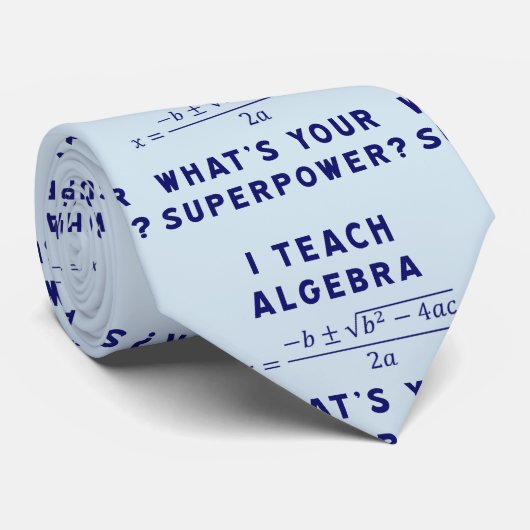 Ik leer Algebra / Wat is jouw Superpower? Stropdas (Opgerold)