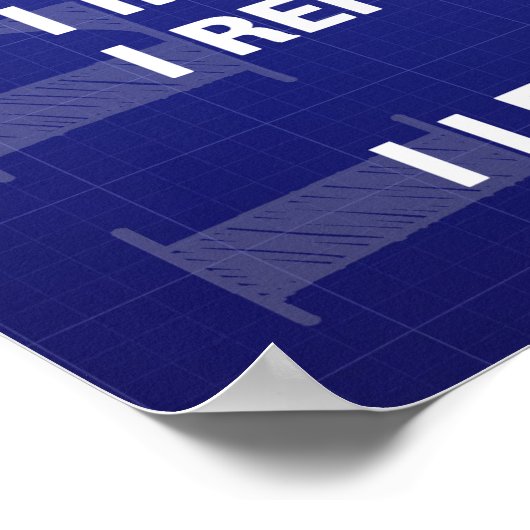 Ik leer (blauwdruk-stijl) poster (Hoek)