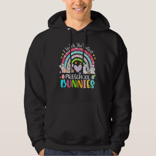 Ik leer Cutest Bunnies Preschool leraar Boho Rain Hoodie