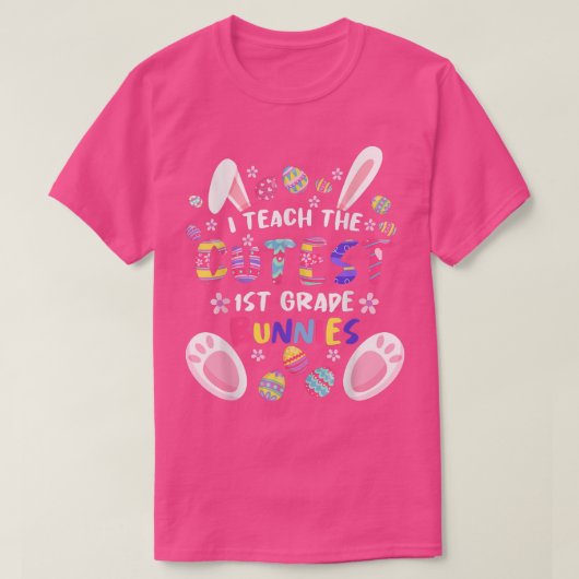 Ik leer de beste 1e klas-bunnies-leraar t-shirt (Design voorkant)
