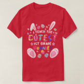 Ik leer de beste 1e klas-bunnies-leraar t-shirt (Design voorkant)