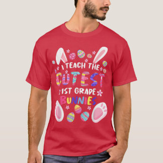 Ik leer de beste 1e klas-bunnies-leraar t-shirt