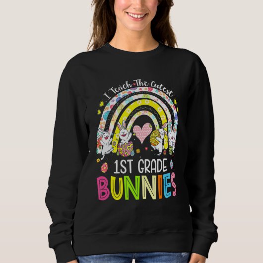 Ik leer de beste 1e klas-bunnies-leraar trui (Voorkant)