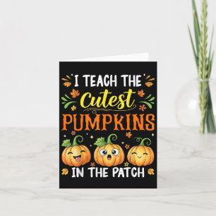 Ik leer de beste pompoenen Funny Halloween Teache Kaart
