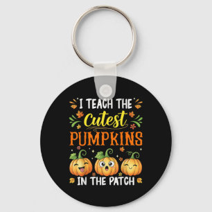 Ik leer de beste pompoenen Funny Halloween Teache Sleutelhanger