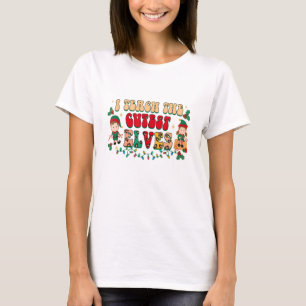 Ik leer de Cutest Elves Funny Elf leraar Christm T-shirt