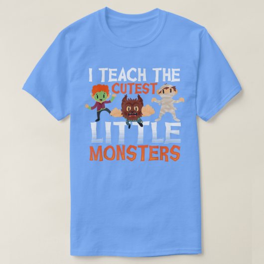 Ik leer de Cutest Little Monsters Halloween Teach T-shirt (Design voorkant)