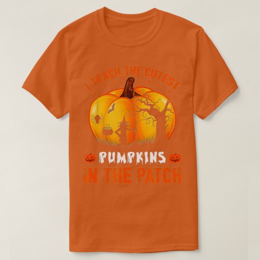 Ik leer de Cutest Pumpkins in de Patch, leraar F T-shirt (Design voorkant)