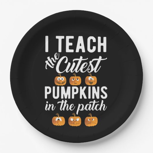 Ik leer de Cutest Pumpkins in de Patch Papieren Bordje (Voorkant)
