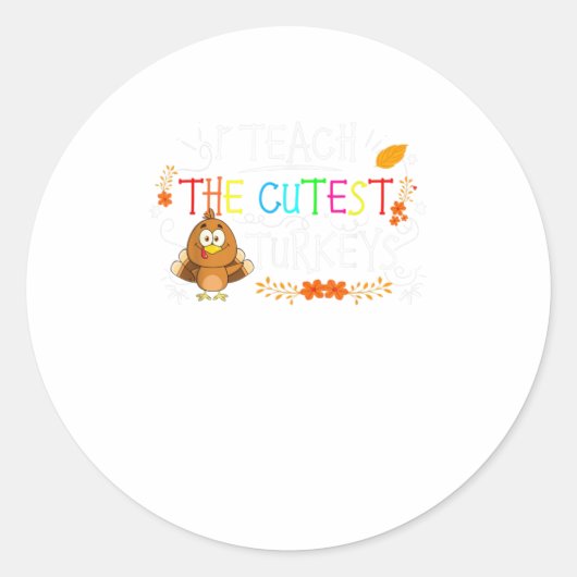 Ik leer de Cutest Turkeys Funny Thanksgivin Ronde Sticker (Voorkant)