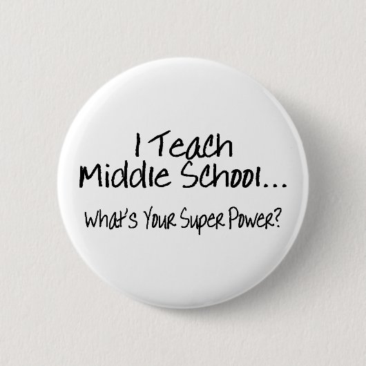 Ik leer de middelbare school wat je superkracht is ronde button 5,7 cm (Voorkant)