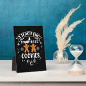 Ik leer de mooiste koekjes met kerst van de leraar fotoplaat (Zijkant)