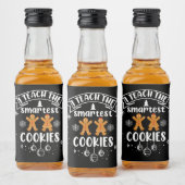 Ik leer de mooiste koekjes met kerst van de leraar likeurfles etiket (Flessen)