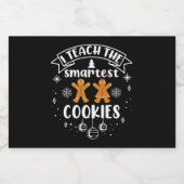 Ik leer de mooiste koekjes met kerst van de leraar likeurfles etiket (Enkel label)