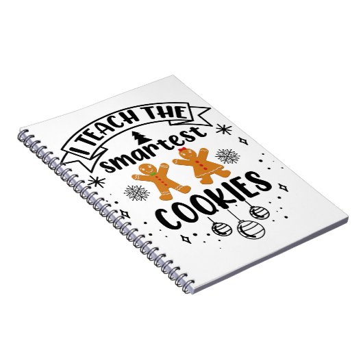 Ik leer de mooiste koekjes met kerst van de leraar notitieboek (Rechterzijde)