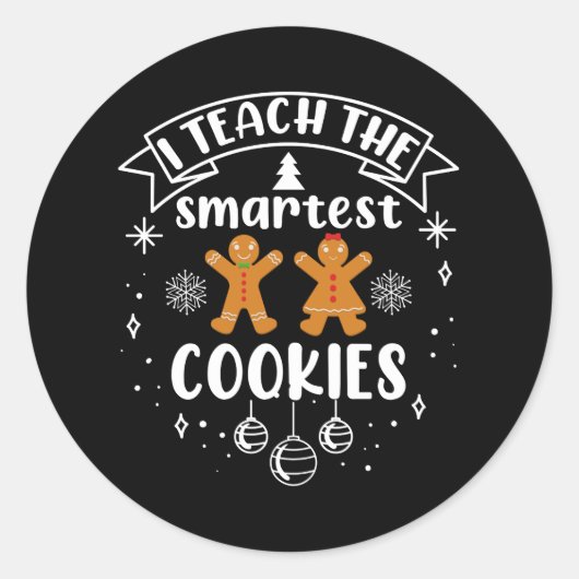 Ik leer de mooiste koekjes met kerst van de leraar ronde sticker (Voorkant)