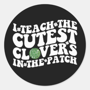 Ik leer de Schattigee klavers in de Patch Disco Ba Ronde Sticker