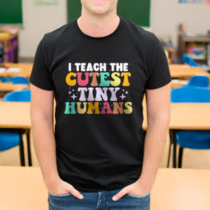 Ik leer de Schattigee kleine mensen grappige leraa T-shirt