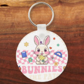 ik leer de schattigste bunnie in de patch, retro,  sleutelhanger (Voorkant)