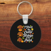 Ik leer de schattigste kalkoenen in de patch sleutelhanger (Voorkant)