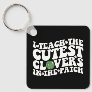 Ik leer de schattigste klavers in de patch discoba sleutelhanger