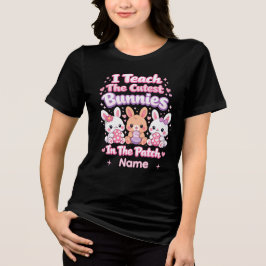 Ik leer de schattigste konijnen in het veldje Tri-Blend shirt