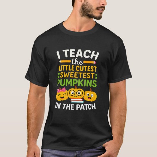 Ik leer de schattigste pompoenen in Patch Hallowee T-shirt (Voorkant)
