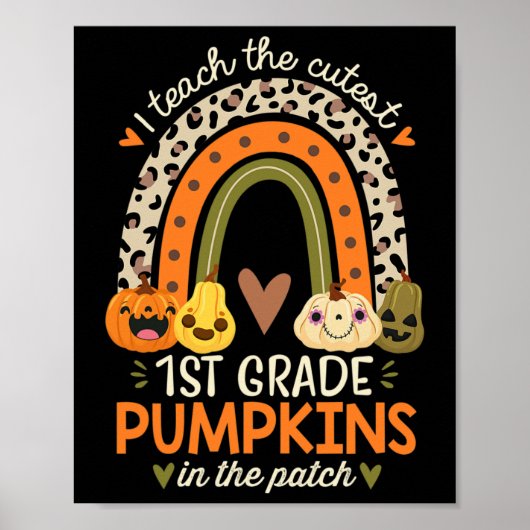 Ik leer de schattigste pompoenen van de 1e klas op poster (Voorkant)