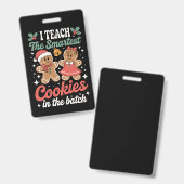 Ik leer de slimste koekjes in de batch leraar badge (Voor- en achterkant)