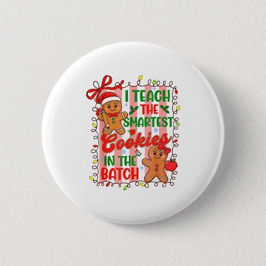 Ik Leer De Slimste Koekjes In De Batch Leraar Ronde Button 5,7 Cm (Voorkant)
