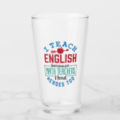 Ik leer Engels omdat Heroes Funny Teaching Glas (Voorkant)