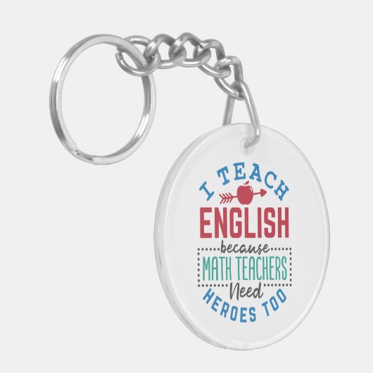 Ik leer Engels omdat Heroes Funny Teaching Sleutelhanger (Voorkant Links)