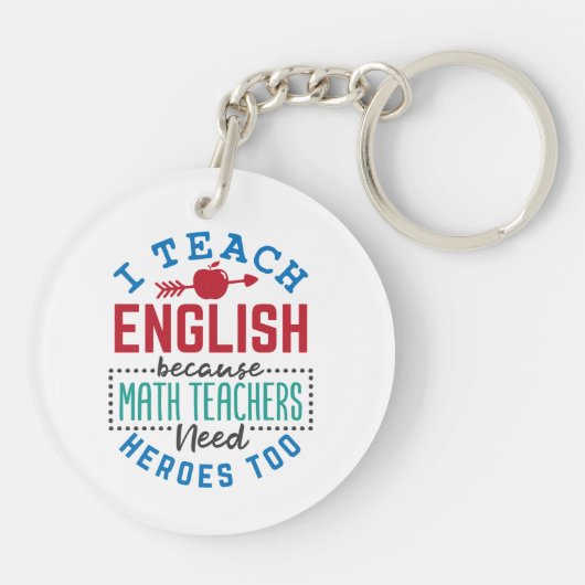 Ik leer Engels omdat Heroes Funny Teaching Sleutelhanger (Achterkant)